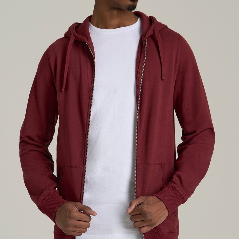 American Tall Men’s Wearever 2.0 French Terry Full-Zip Hoodie Red Ochre Sz XL Ta
